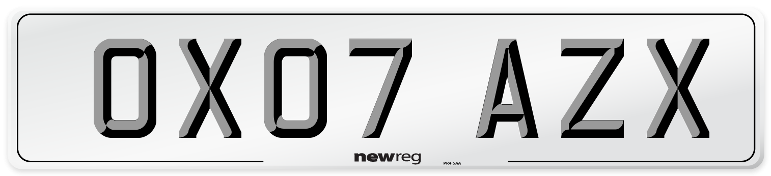 OX07 AZX Number Plate from New Reg